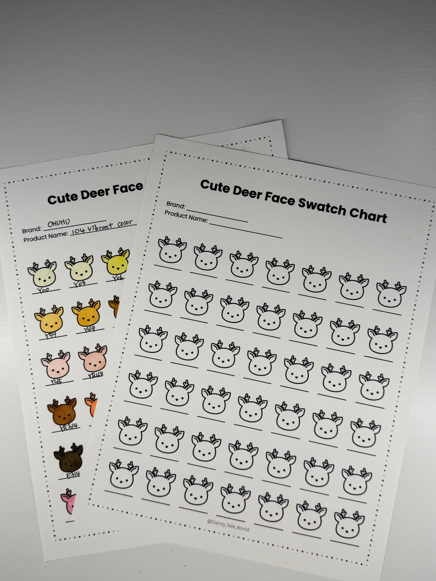 Free Deer Color Swatch Chart (Printable)