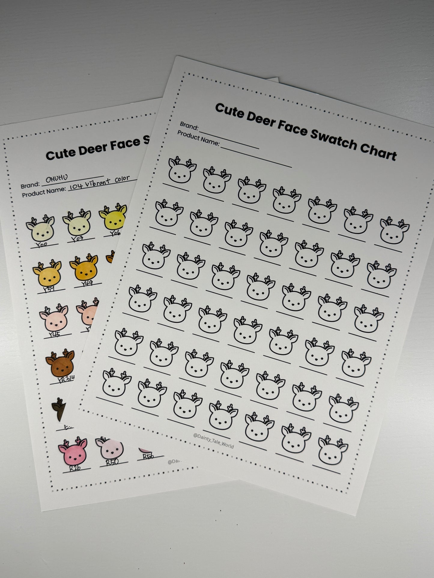 Free Deer Color Swatch Chart (Printable)