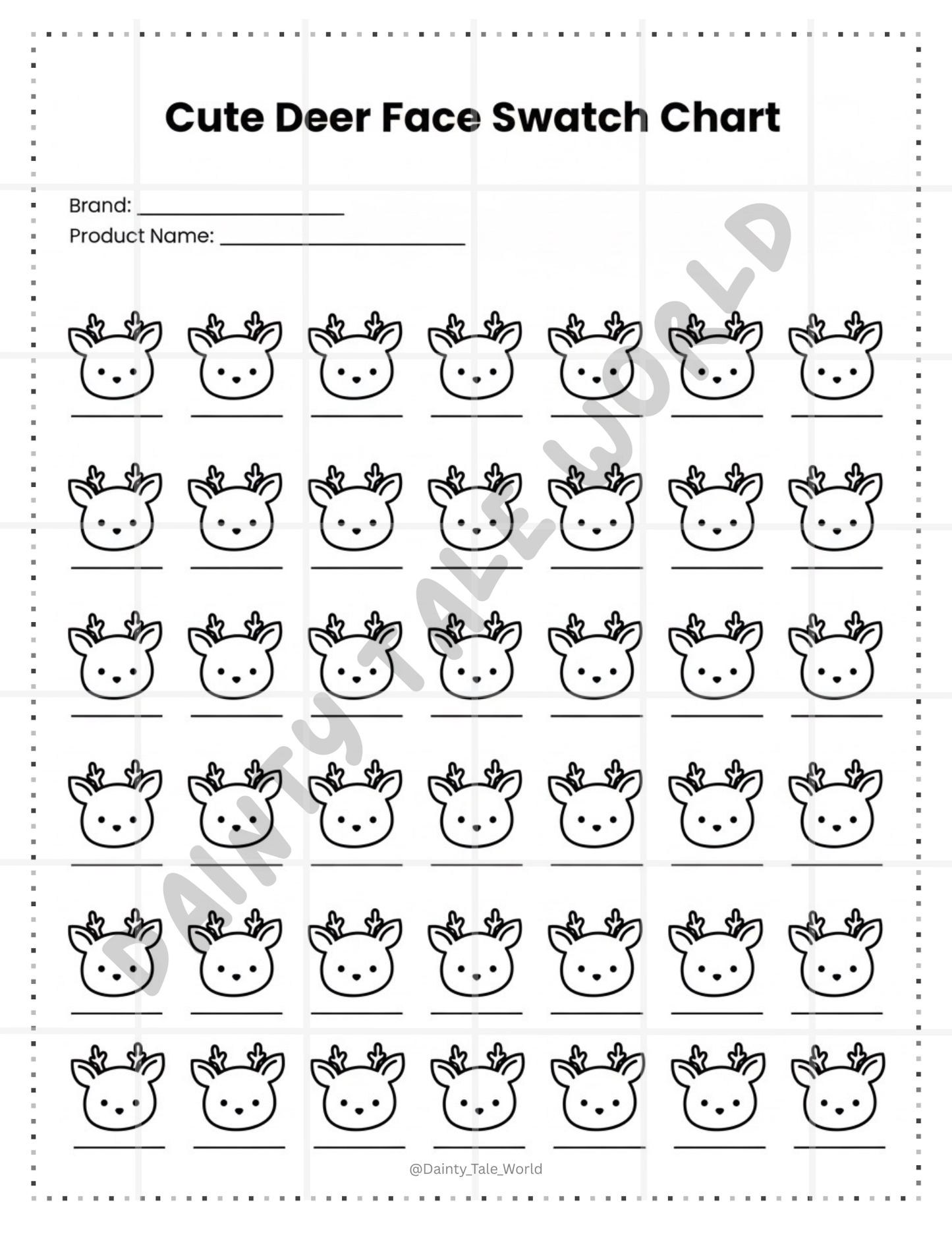 Free Deer Color Swatch Chart (Printable)